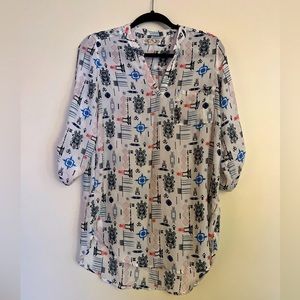 Pink Rose boho blouse